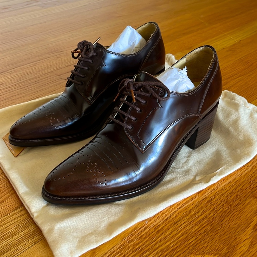 The Office of Angela Scott Oxford shoes, mahogany brown, size 9 or 39